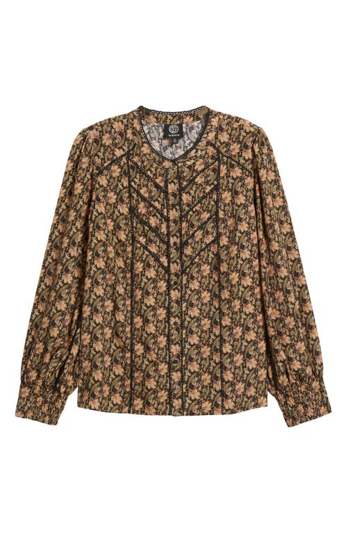 Bobeau Lace Edge Shirt In Multi