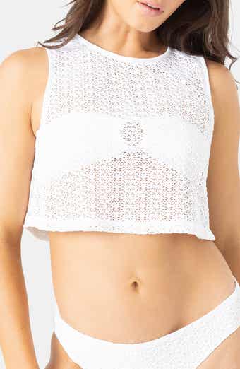 Roxy Sheer Crop Cover-Up Top