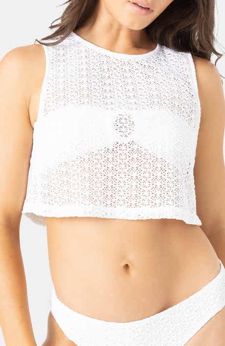 Roxy Sheer Crop Cover-Up Top