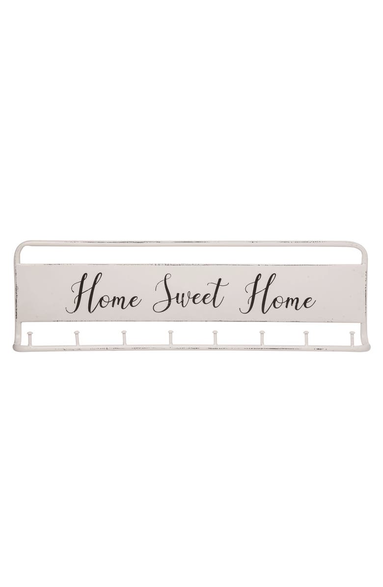 Transpac 23.63 Inch White Spring Sweet Home Metal Hanging Rack Decorative Hook Racks for Home Organization, Main, color, White