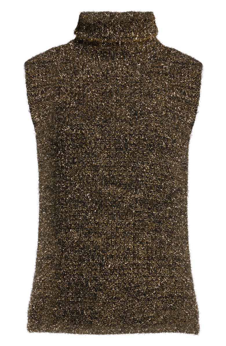 Róhe Metallic Sleeveless Turtleneck Sweater, Alternate, color,