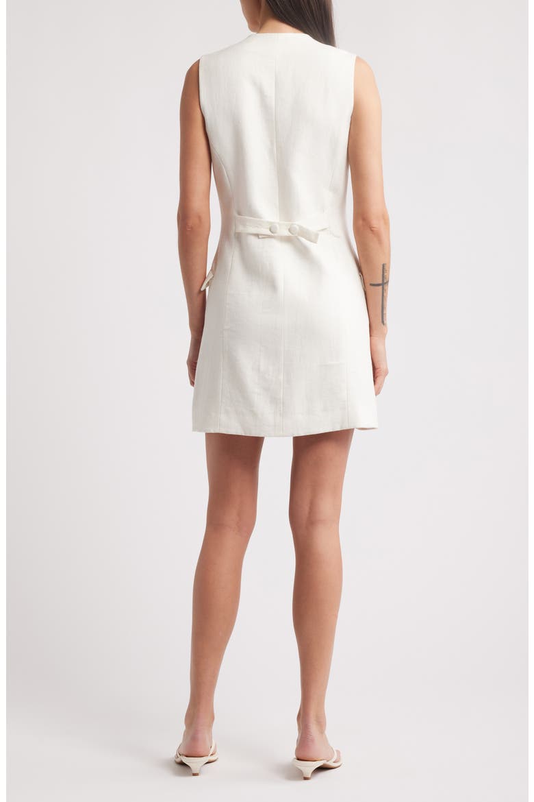 Eloise Linen Minidress, Alternate, color, WHITE