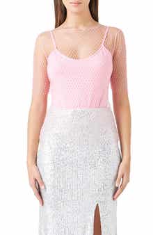 Endless Rose Embellished Mesh Top