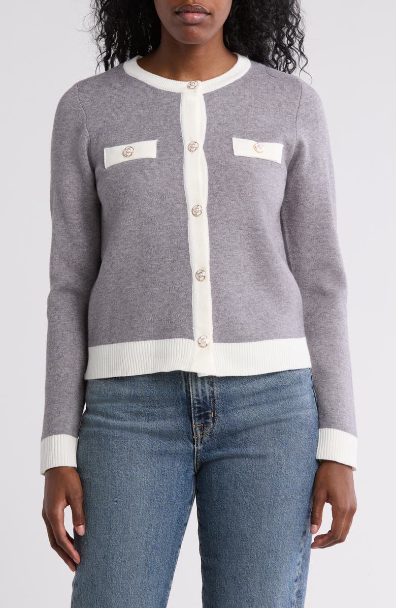 BY DESIGN Kiara Cardigan, Main, color, Cozy Heather/ Gardenia