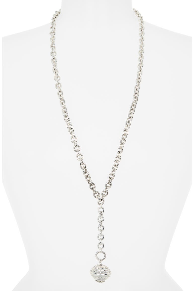 Long Pendant Y-Drop Necklace, Alternate, color, SILVER