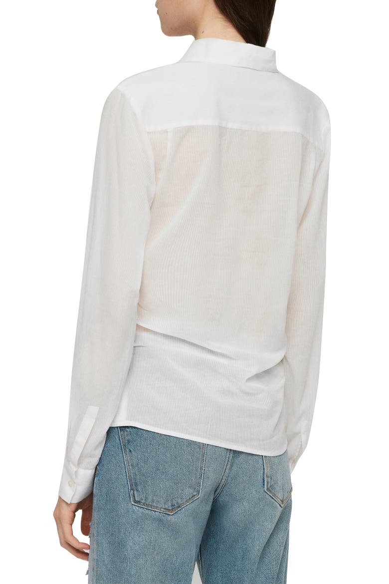 Sirena Front Tie Shirt, Alternate, color, CHALK WHITE