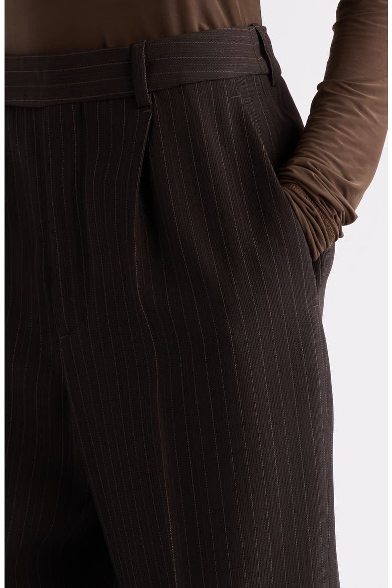 Pinstripe Wide Leg Pants, Alternate, color, MARRON/ BEIGE