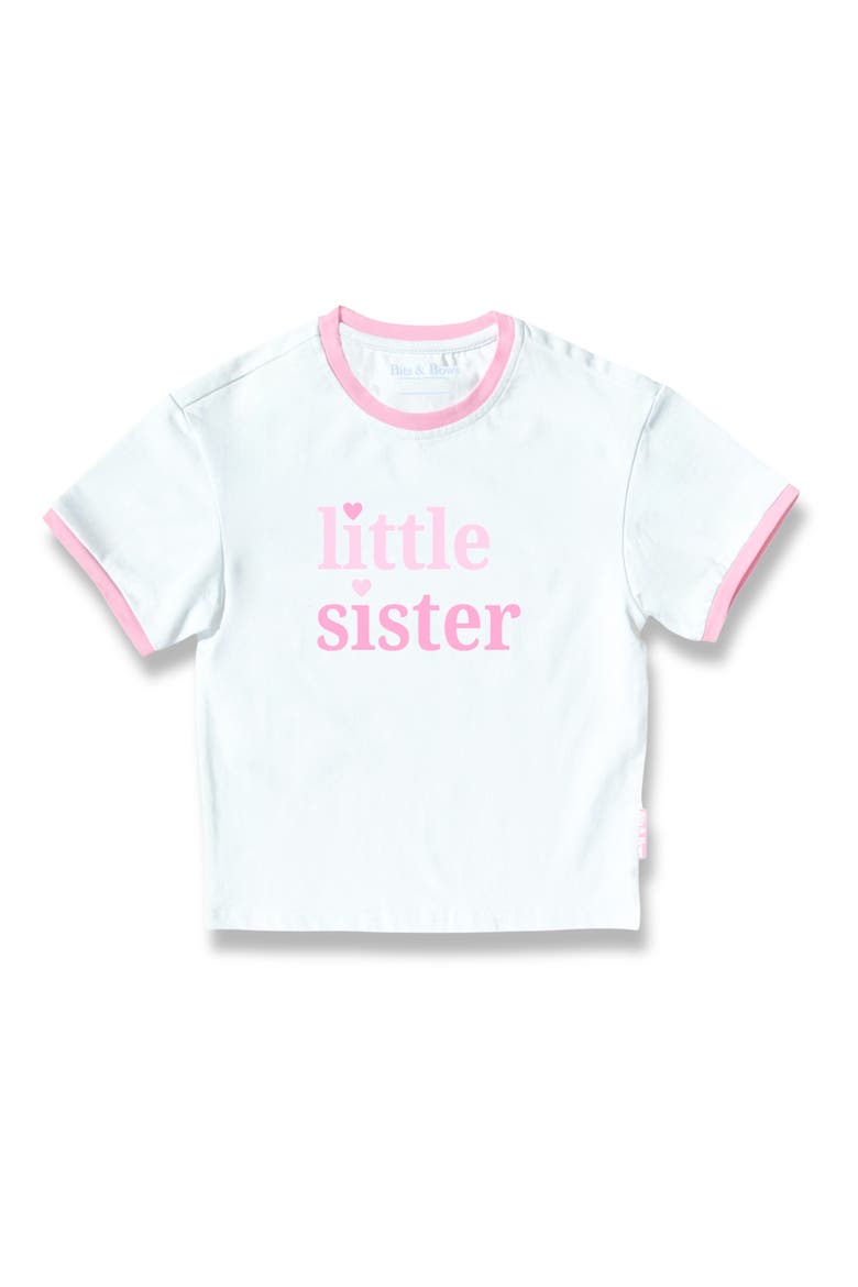 Little Sister T-Shirt, Main, color, White/Pink