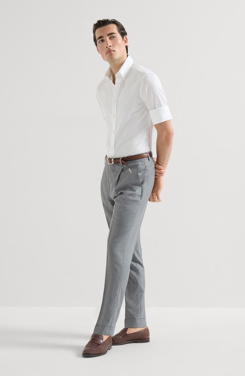 Brunello Cucinelli Hopsack trousers, Alternate, color, Grey