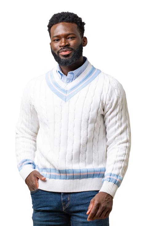 Men's Organic V-Neck Cricket Sweater