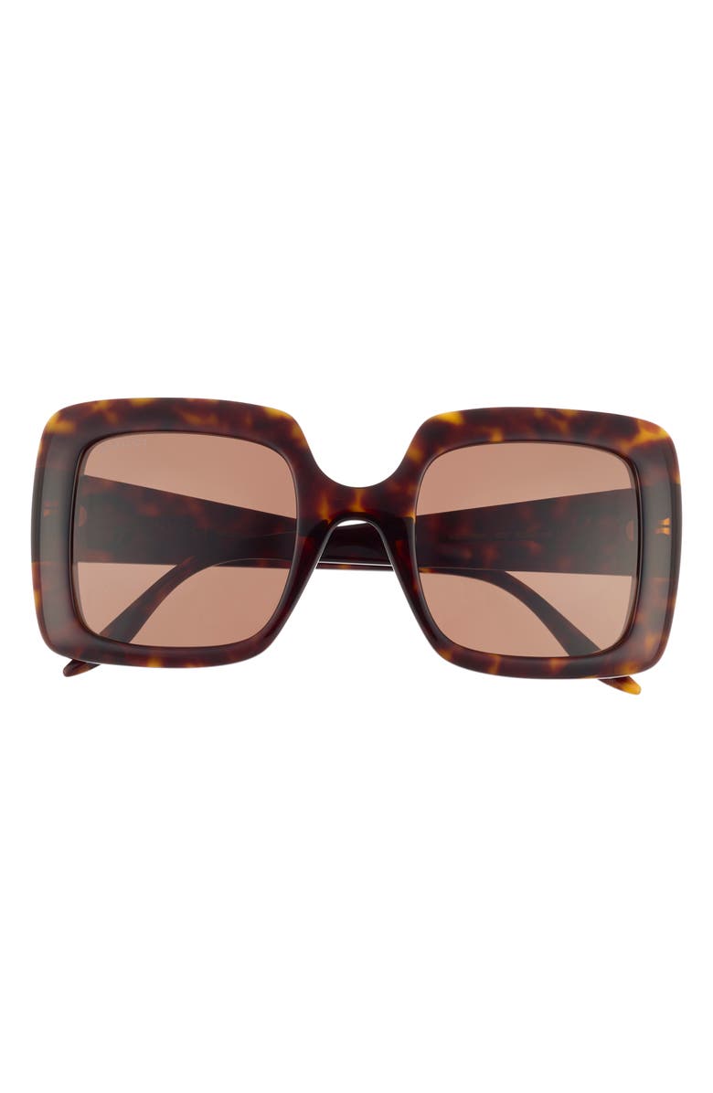 Gucci 54mm Square Sunglasses, Main, color, Havana Havana Brown