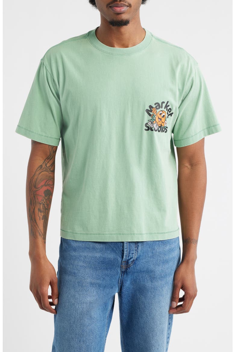 Chill in the Net Graphic T-Shirt, Main, color, GREEN