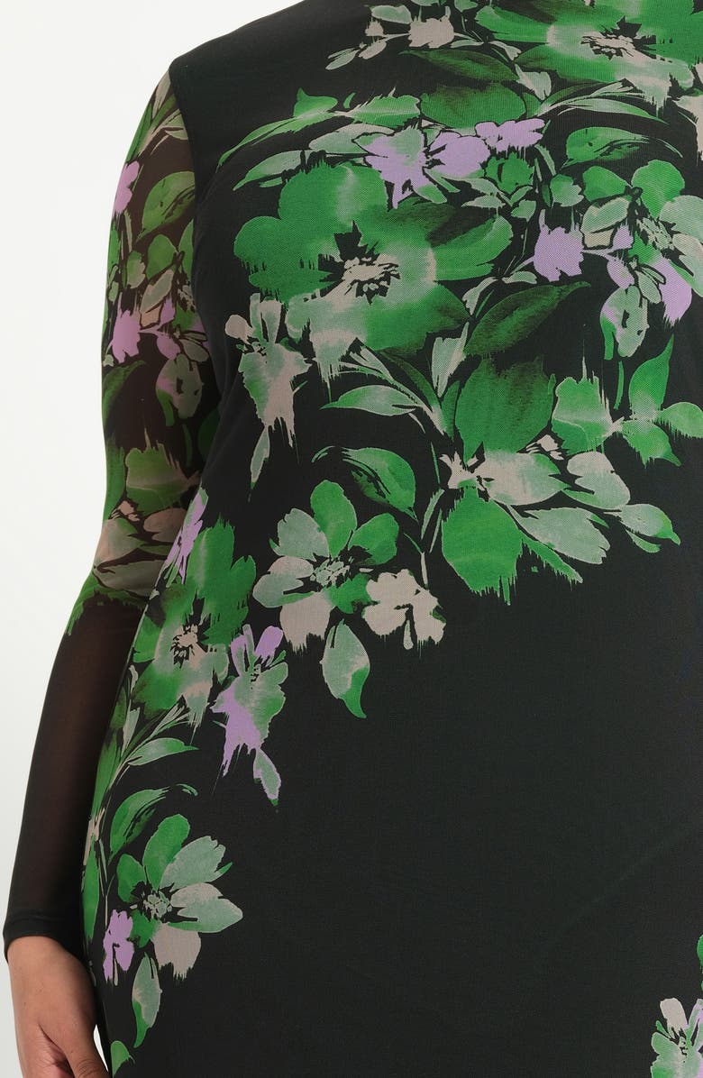 Estelle Fiora Long Sleeve Mesh Dress, Alternate, color, Ivy Fleur