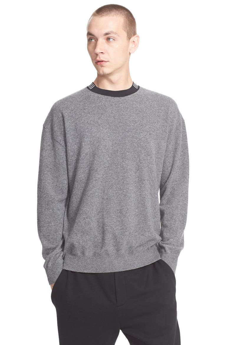 'Barcode' Wool & Cashmere Sweater, Main, color, FOG GREY