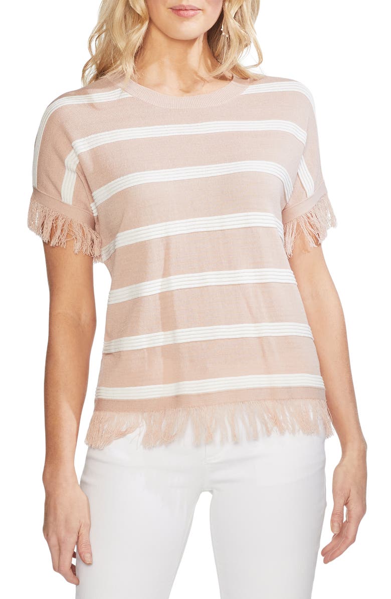 Vince Camuto Textured Stripe Sweater, Main, color, 