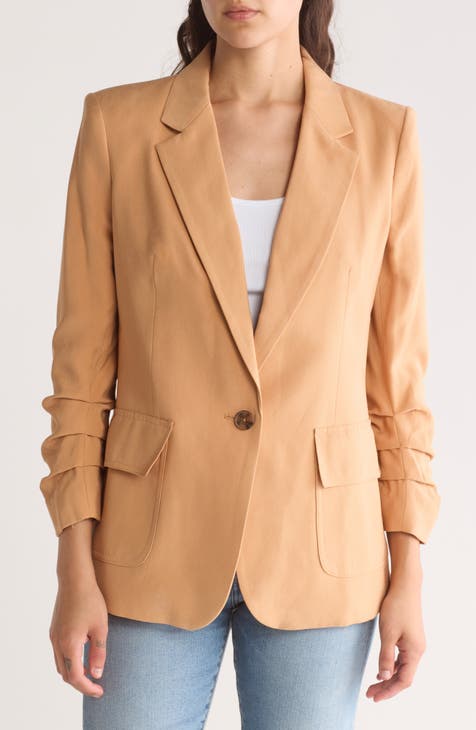 Ruched Sleeve Blazer