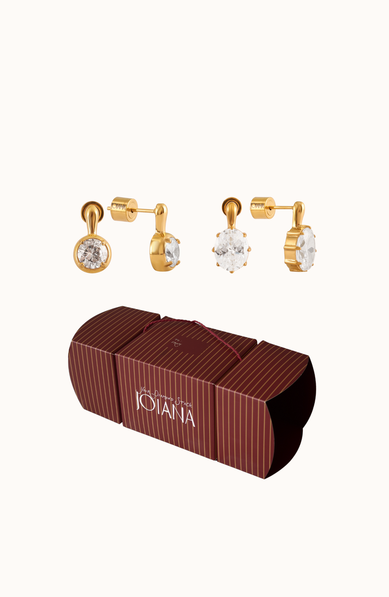 Joiana Jewelry Diamond Stack Earrings Gift Set, Alternate, color, Gold