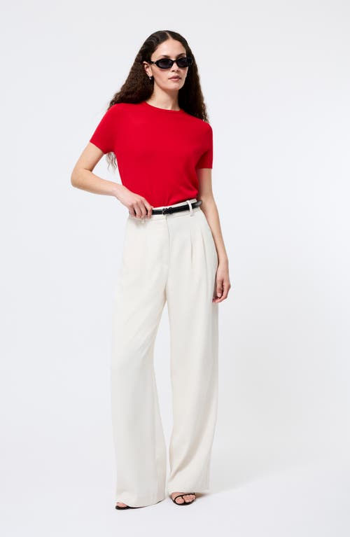 French Connection Nola Short Sleeve Sweater In Red