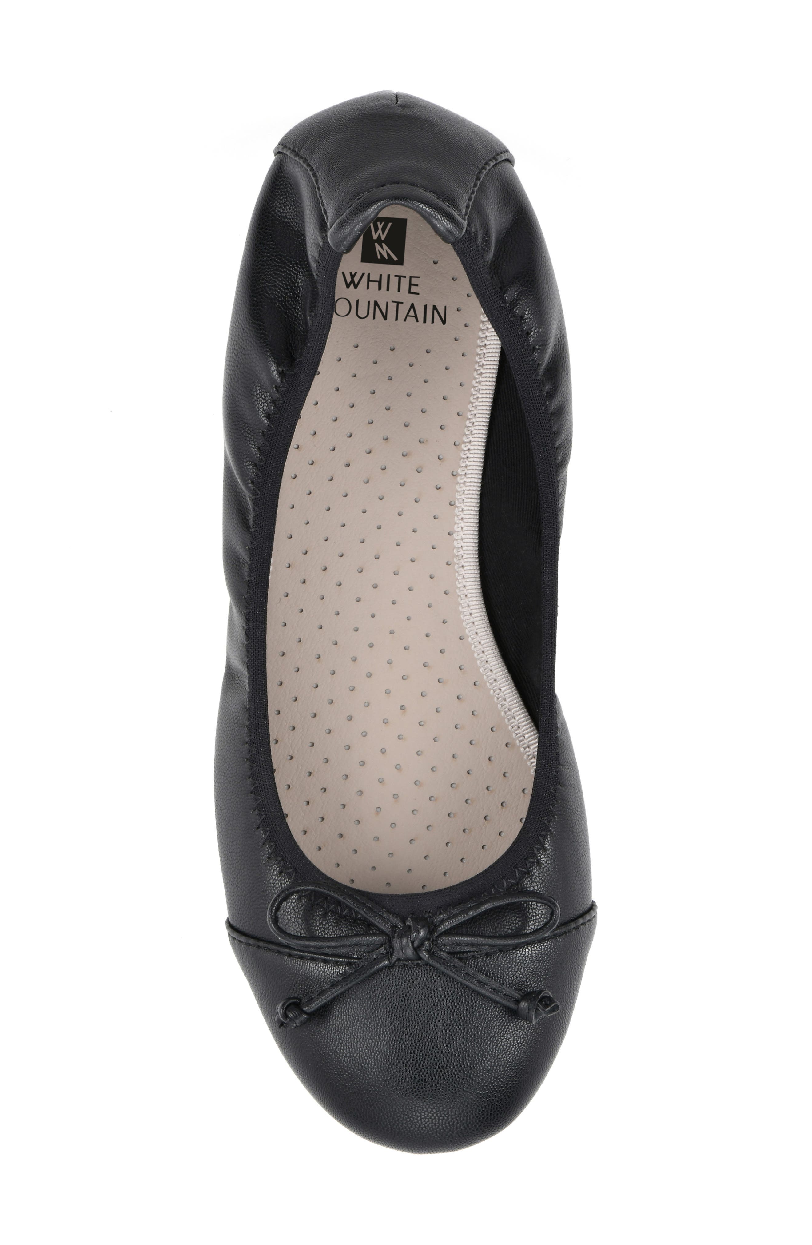 White Mountain Footwear Sunnyside II Ballet Flat - Wide Width, Alternate, color, Black/ Black/ Patent