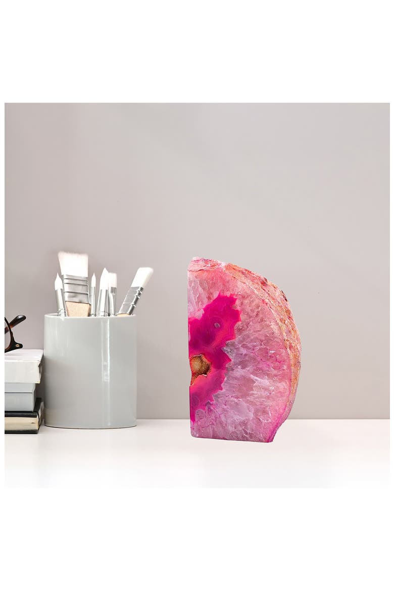 Large Agate Bookend, Alternate, color, PINK