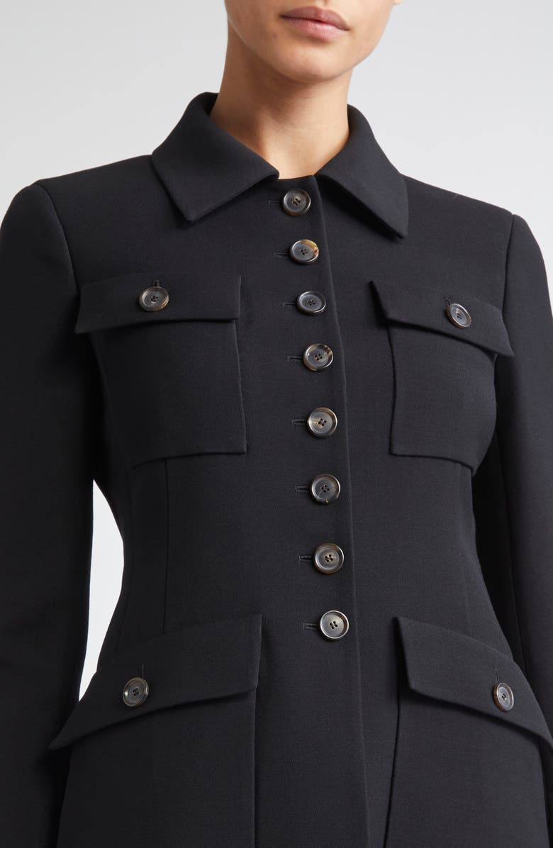 Akris Delia Double Face Virgin Wool Jacket, Alternate, color, Black