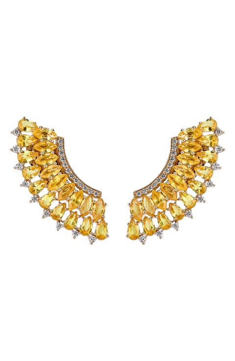 Mirage Yellow Sapphire & Diamond Earrings