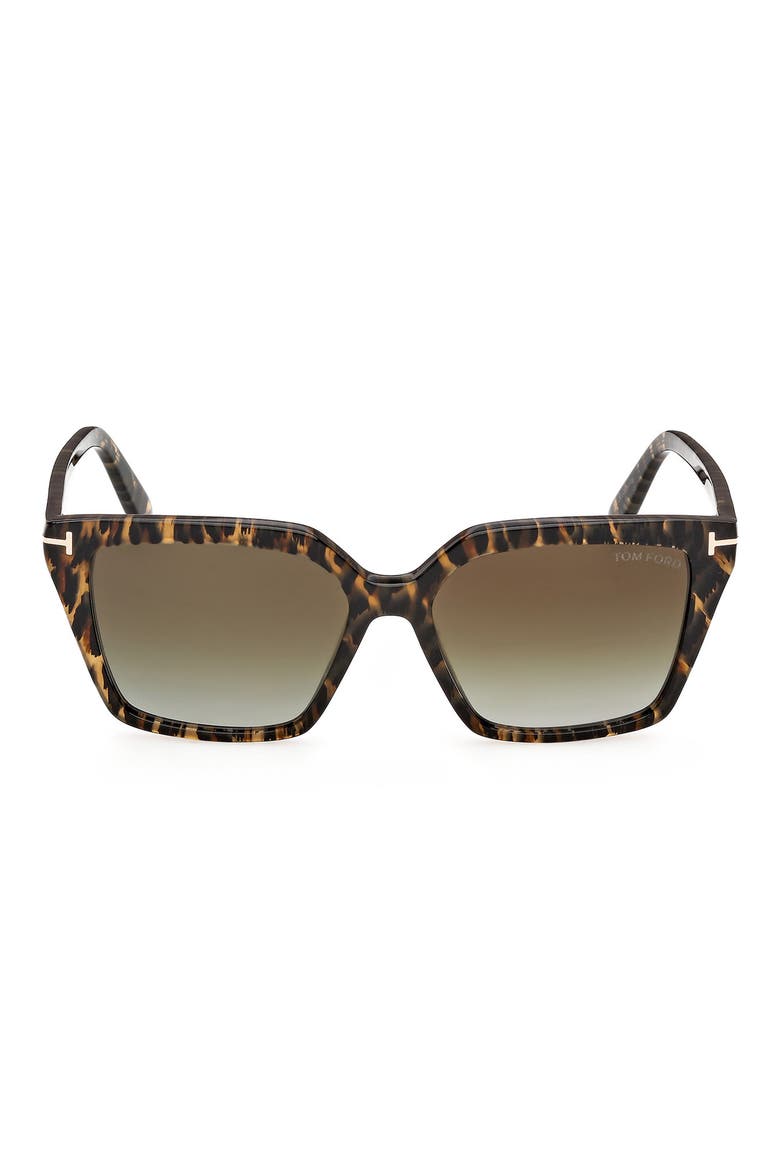 Erin 02 54mm Square Gradient Sunglasses, Main, color, SHINY LEOPARD HAVANA ROSE GOL