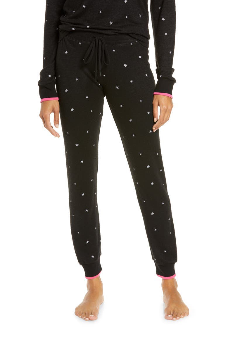 Star Print Sweatpants, Main, color, BLACK