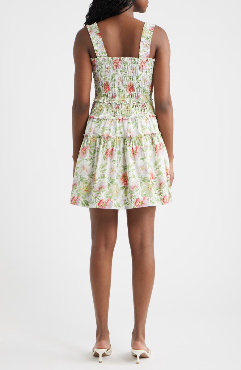 Hill House Home Azalea Smocked Bodice Cotton Mini Sundress, Alternate, color, Peony Chintz