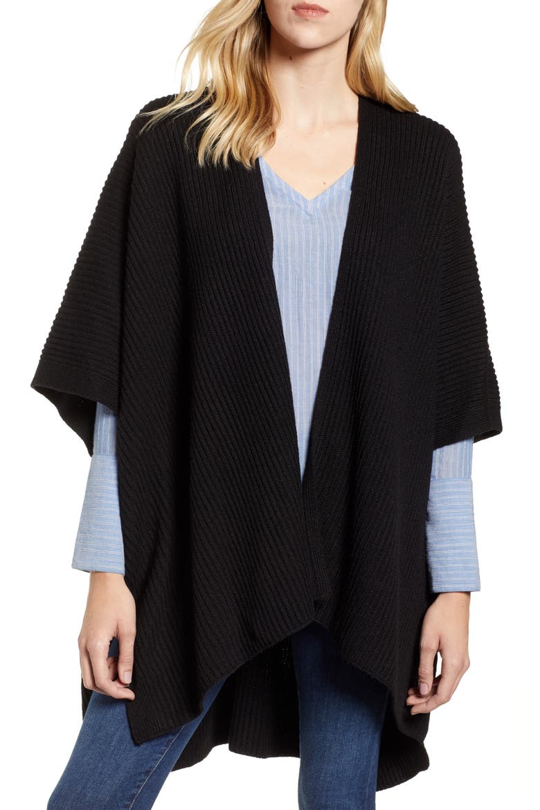 Cardigan Ruana, Main, color, BLACK