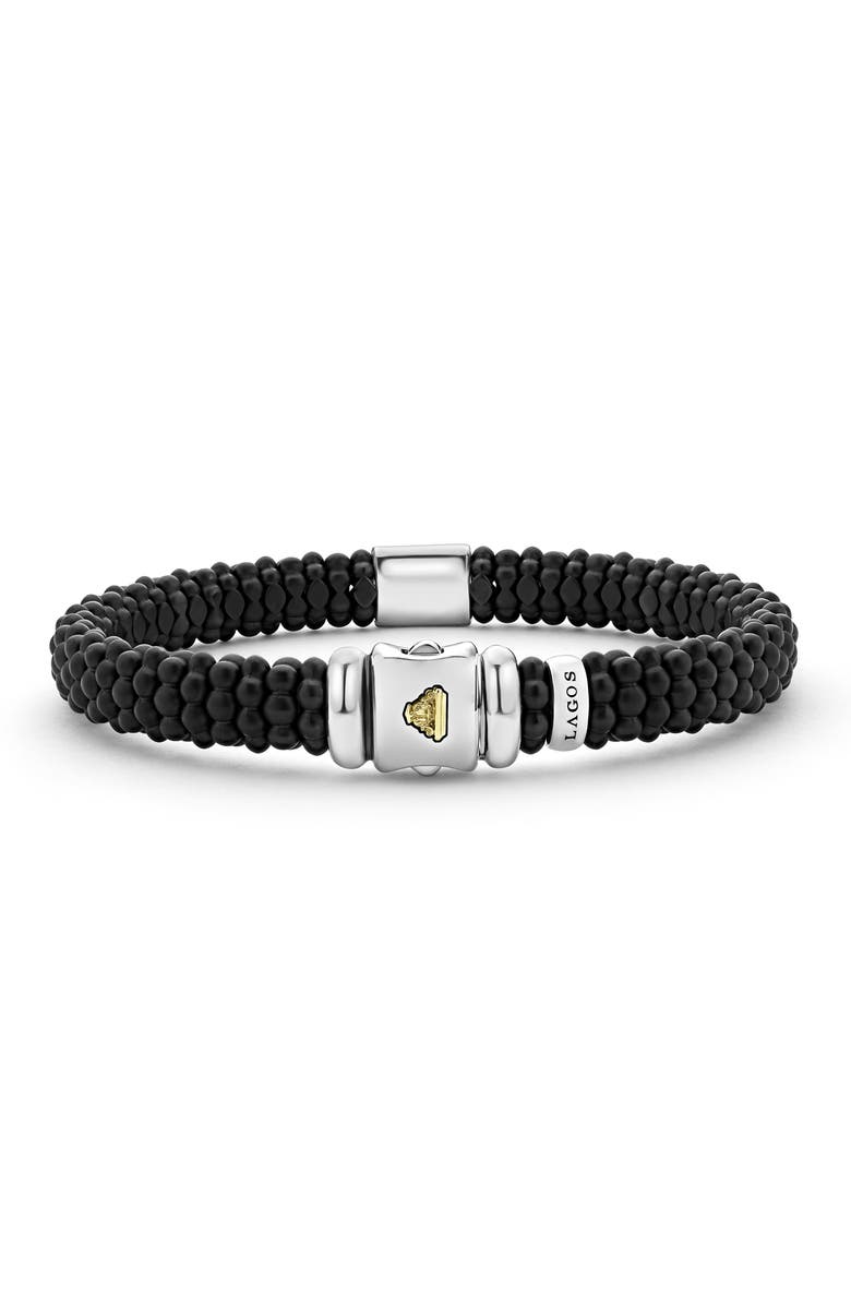 LAGOS Men
s Black Caviar Bracelet, Alternate, color, Silver/ Black
