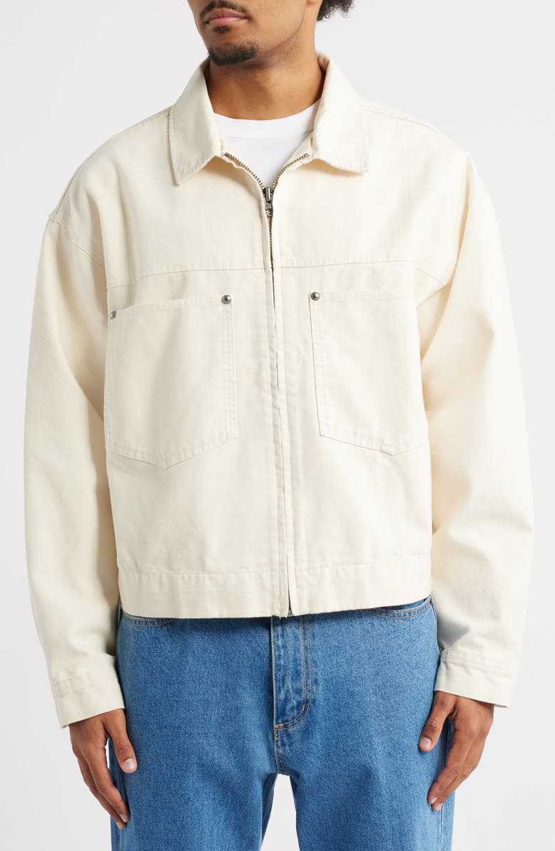 PacSun Dean Stud Detail Cotton Jacket, Alternate, color, Cream