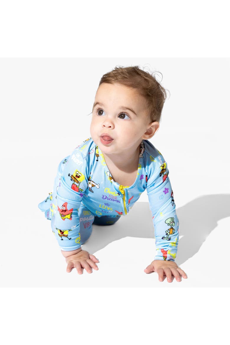 Baby SpongeBob SquarePants Good Vibes Convertible Footie, Alternate, color, SpongeBob Good Vibes