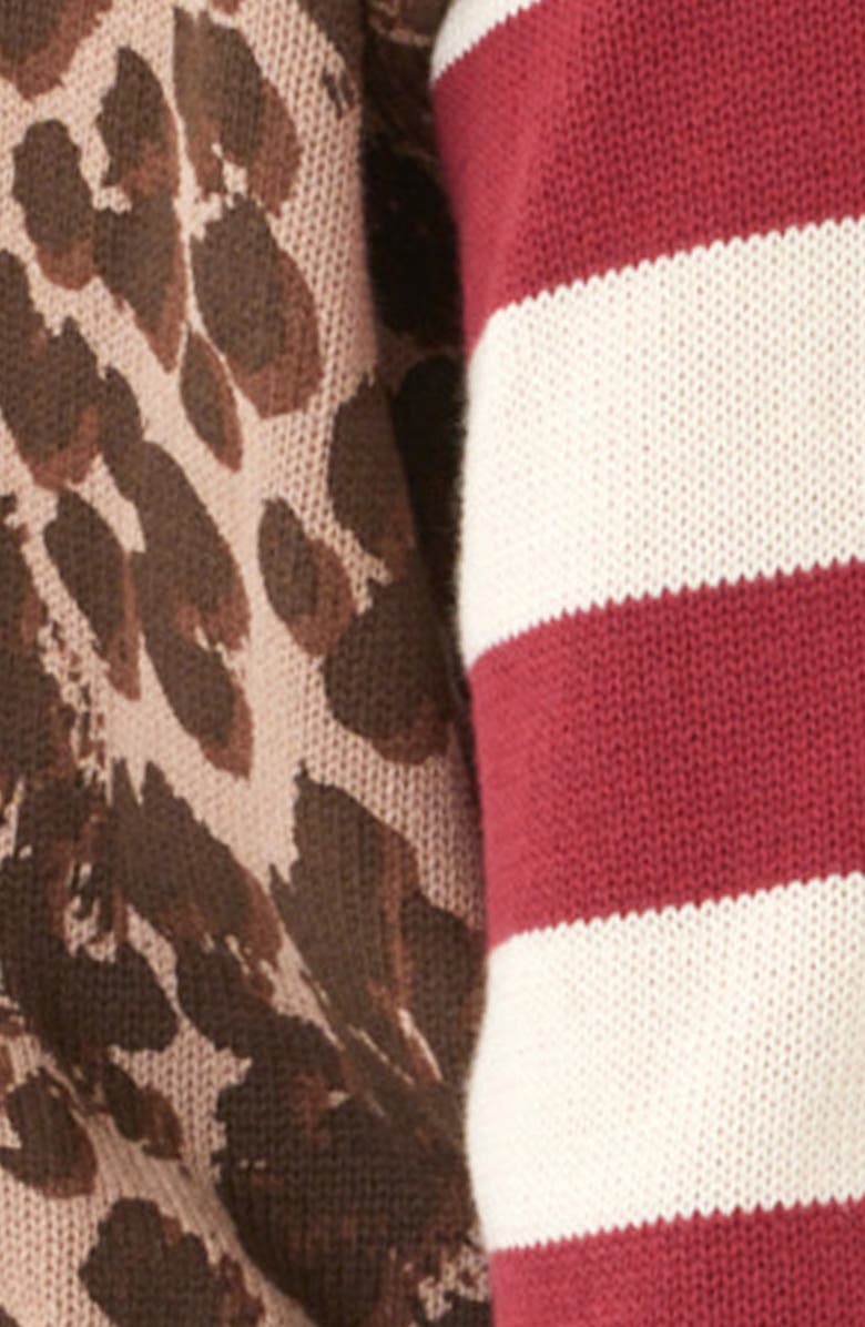 Threads 4 Thought Cicely Colorblock Cardigan, Alternate, color, Balsa/ Cranberry/ Tapioca