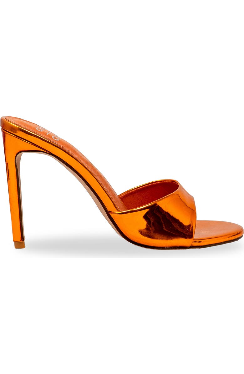 CHASE AND CHLOE Slide Stiletto Sandal, Alternate, color, Orange Mirror