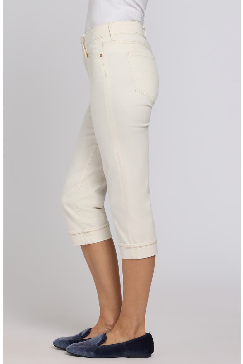 Marilyn Stripe Cuffed Straight Leg Capri Jeans, Alternate, color, VINTAGE WHITE