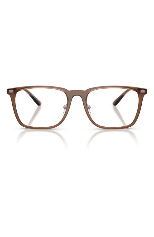 Emporio Armani 55mm Pillow Optical Glasses In Brown