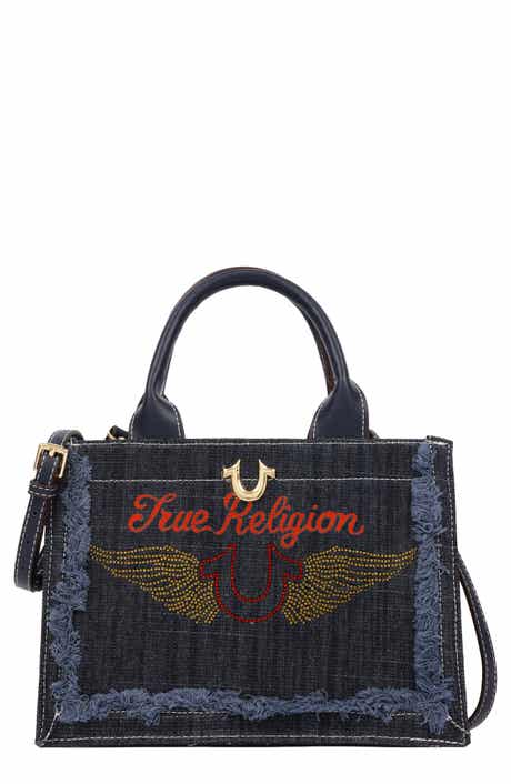 Moto Frayed Denim Tote Bag