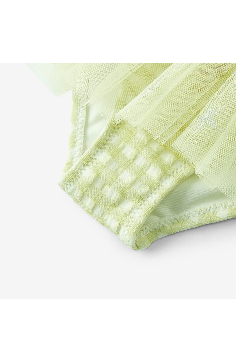 Milkbarn Ballet Skirt Swimsuit, Alternate, color, Green Gingham
