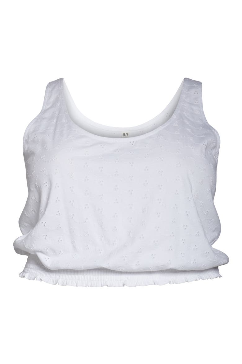 Eyelet Tank Top, Alternate, color, WHITE