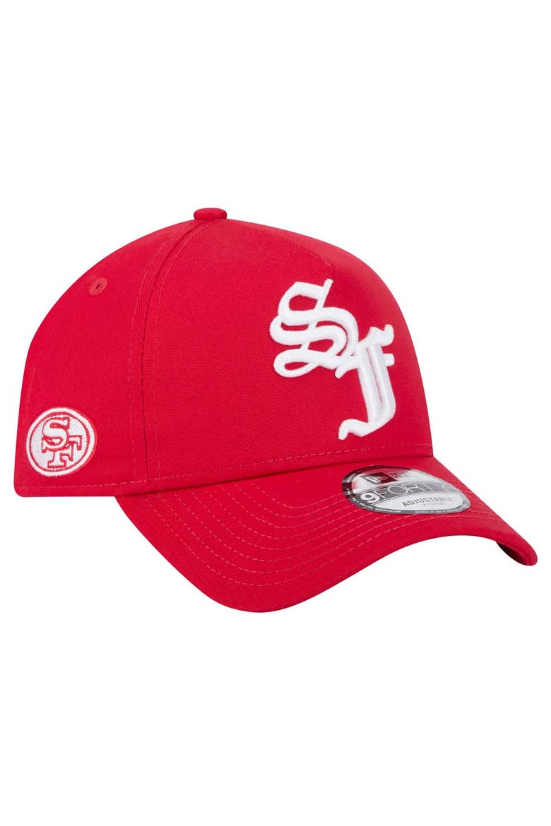 Men's New Era Scarlet San Francisco 49ers Mystic 9FORTY A-Frame Adjustable Hat, Main, color, Scarlet