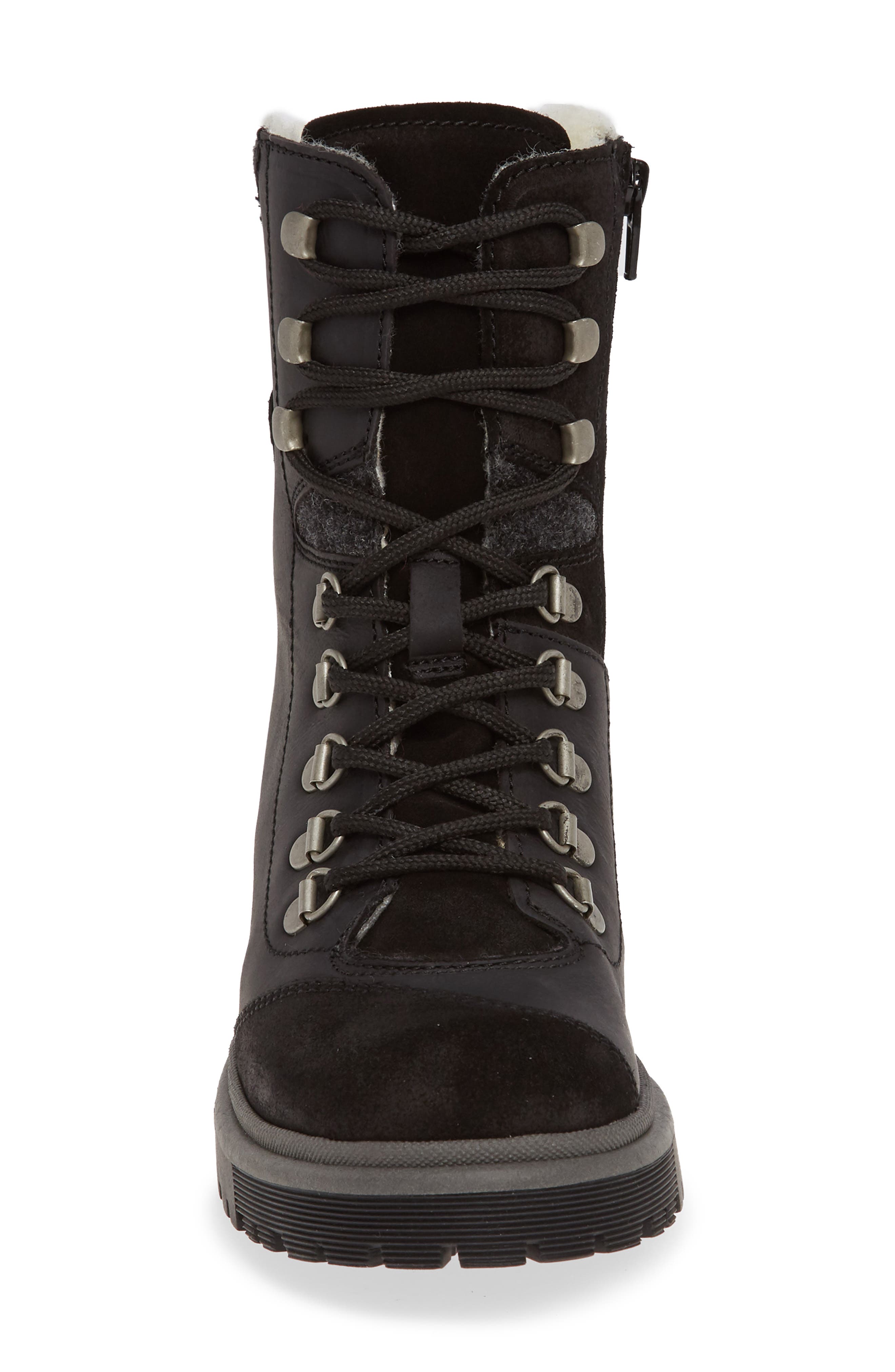 Angus Waterproof Wool Lined Hiking Boot, Alternate, color, BLACK LEATHER/ SUEDE