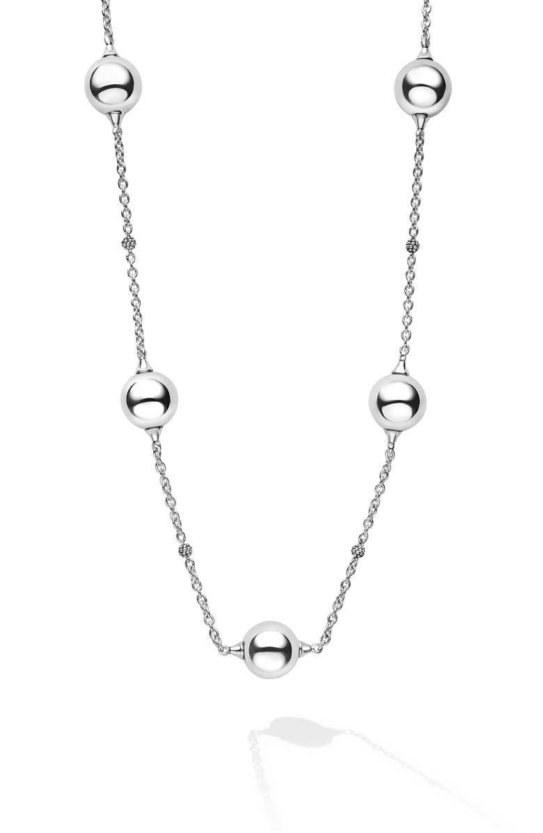 LAGOS Caviar Bubbly Necklace, Main, color, Silver