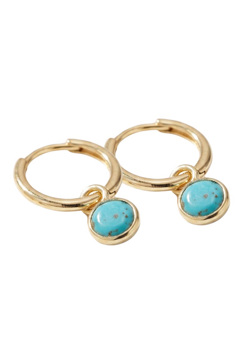Set of 2 Turquoise Earrings, Alternate, color, GOLD/ TURQUOISE