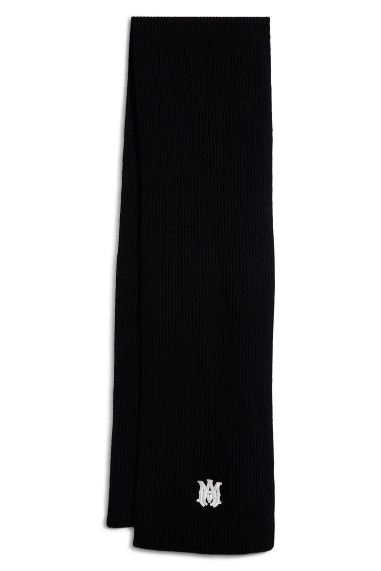 MA Wool Scarf, Alternate, color, BLACK