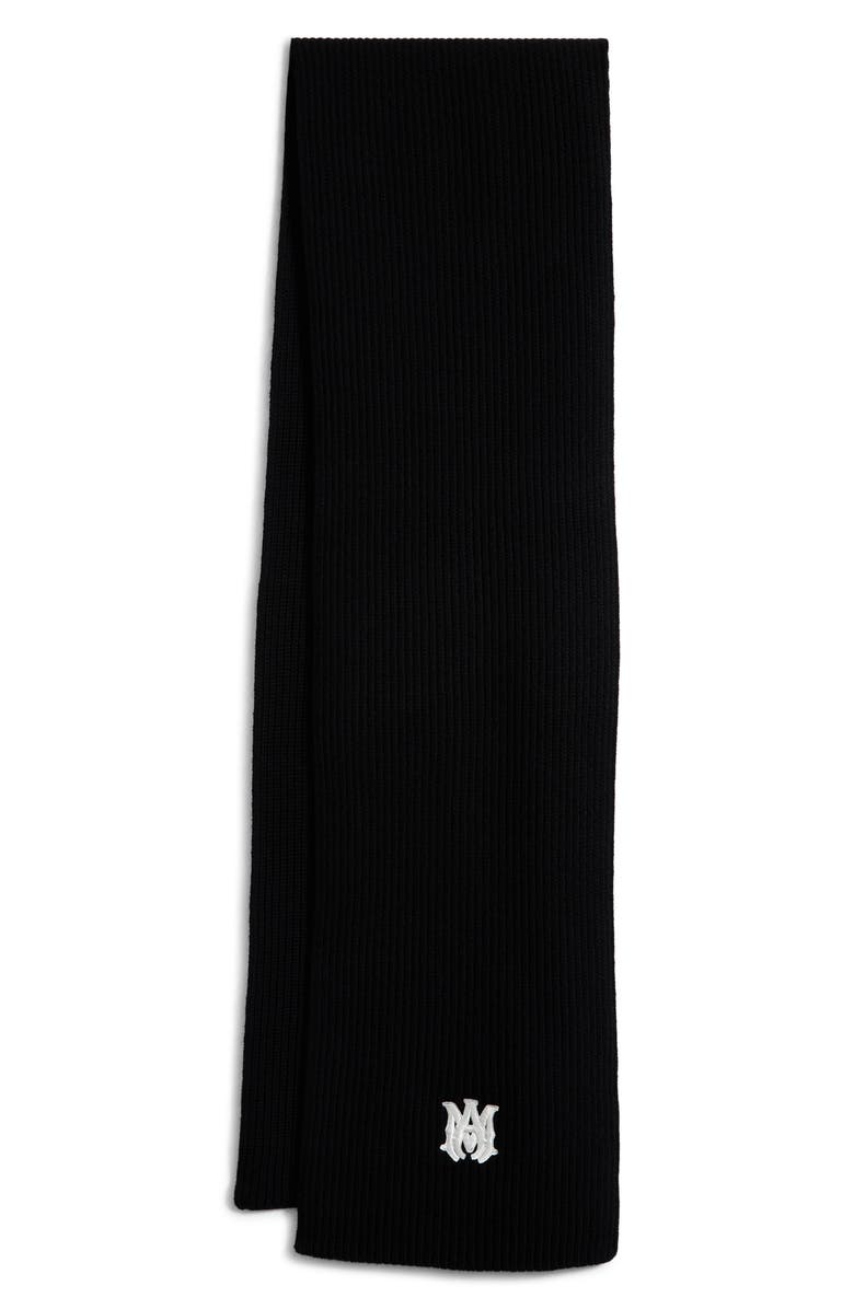 AMIRI MA Wool Scarf, Alternate, color, Black