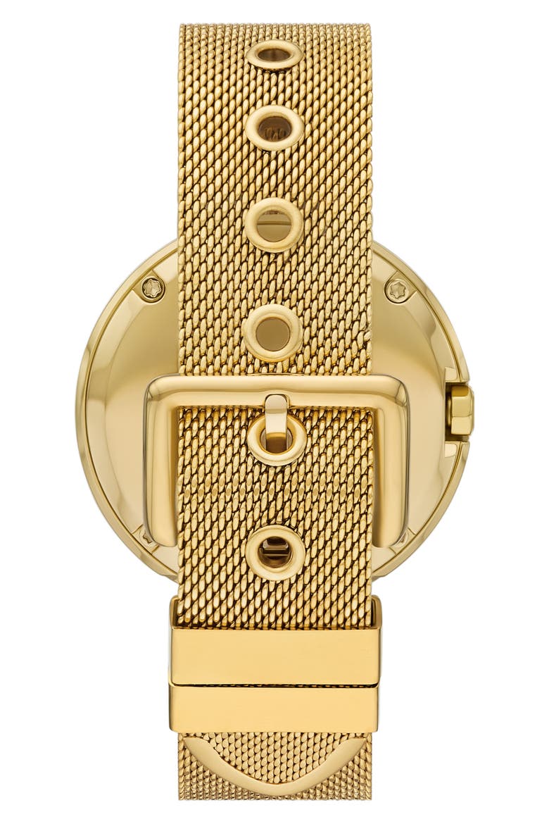 The Pierced Mesh Strap Watch, 36mm, Alternate, color, GOLD