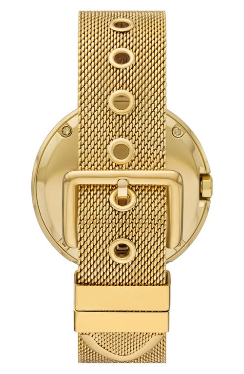 Tory Burch Women's The Pierced Gold-tone Stainless Steel Mesh Bracelet Watch 36mm In Gold