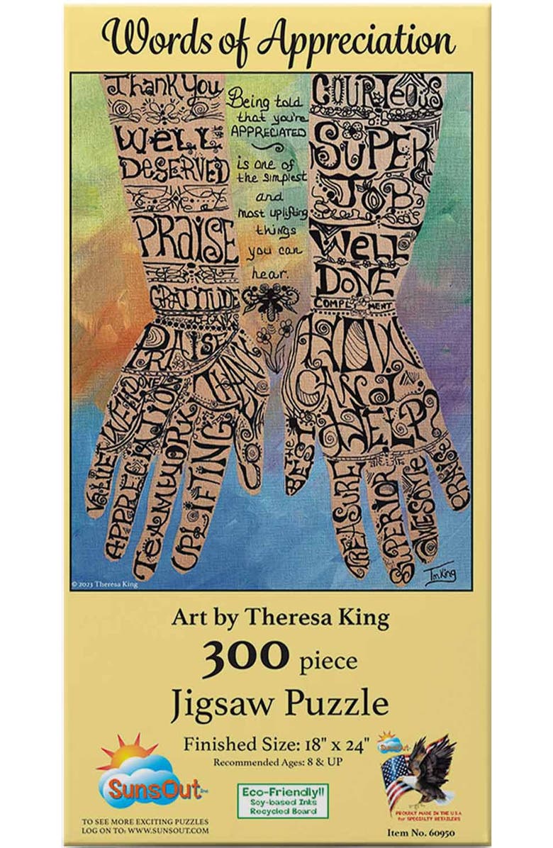 Sunsout Words of Appreciation 300 piece Jigsaw Puzzle for Adults, Alternate, color, Multicolor