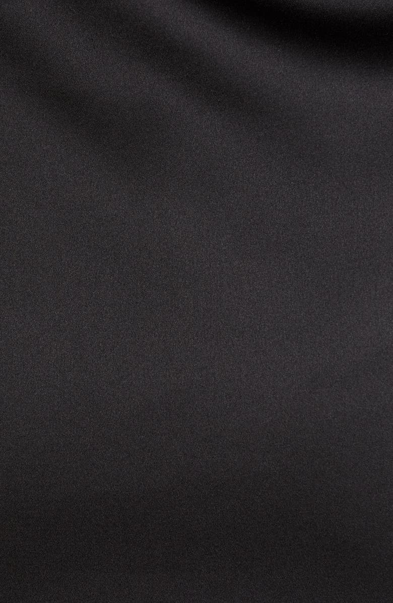 Saint Laurent Asymmetrical Long Sleeve Silk Satin Minidress, Alternate, color, 